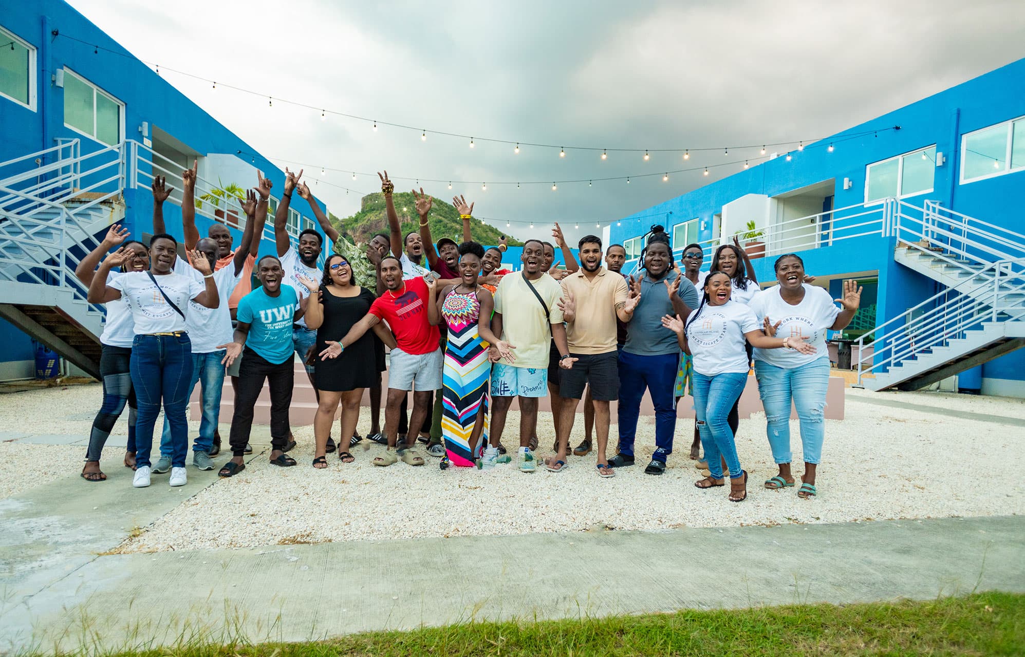Group of happy guests at Harbour Island Residences